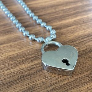 Silver Lock Heart Necklace
